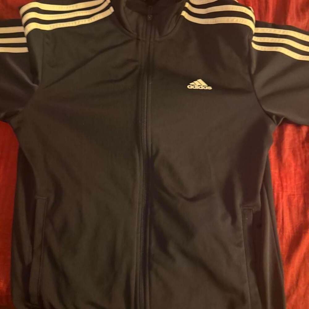 Adidas Navy Three Stripe Track Jacket
